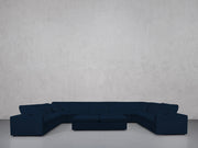 9-Seat Modular U-Sectional with Double Ottoman (Thin Arms)