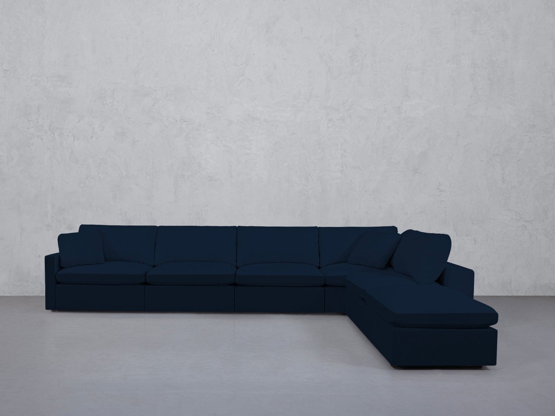 6-Seat Modular Corner Right Lounger Sectional (Thin Arms)