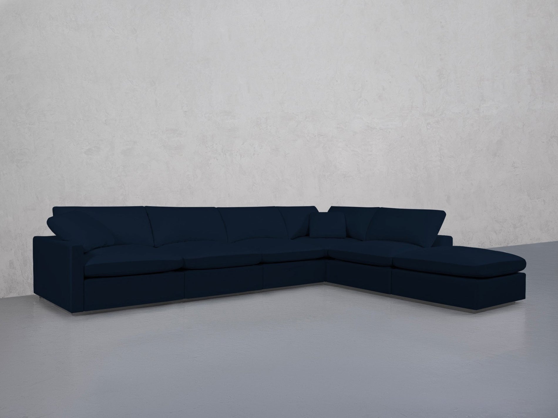 6-Seat Modular Corner Right Lounger Sectional (Thin Arms)