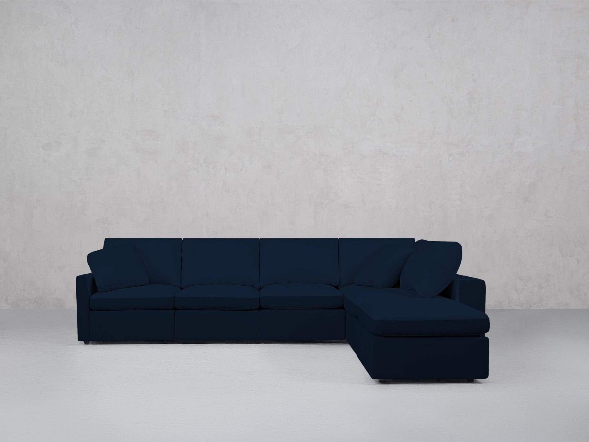 6-Seat Modular Corner Right Lounger Sectional (Thin Arms)