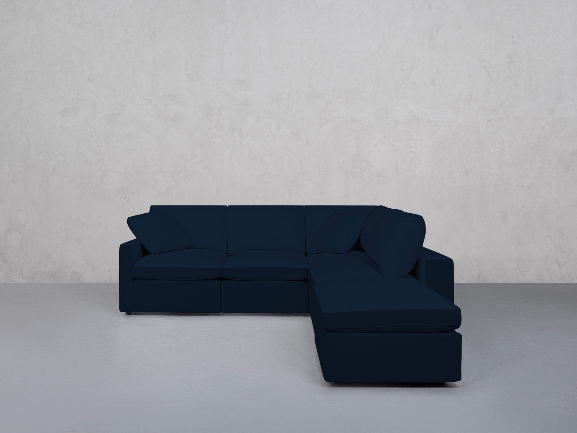 5-Seat Modular Corner Right Lounger Sectional (Thin Arms)