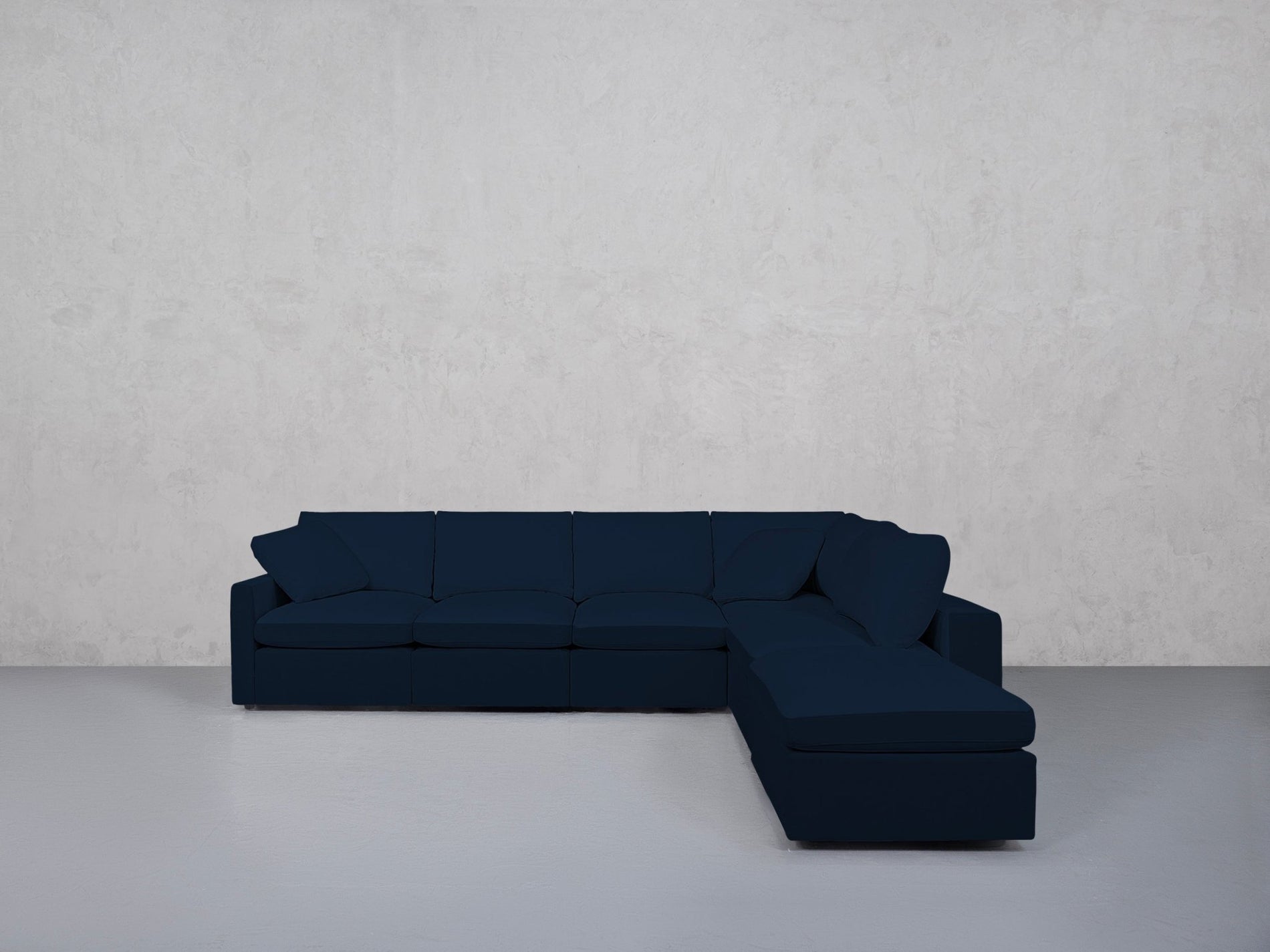 6-Seat Modular Corner Right Lounger Sectional (Thin Arms)