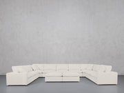 9-Seat Modular U-Sectional with Double Ottoman (Thin Arms)