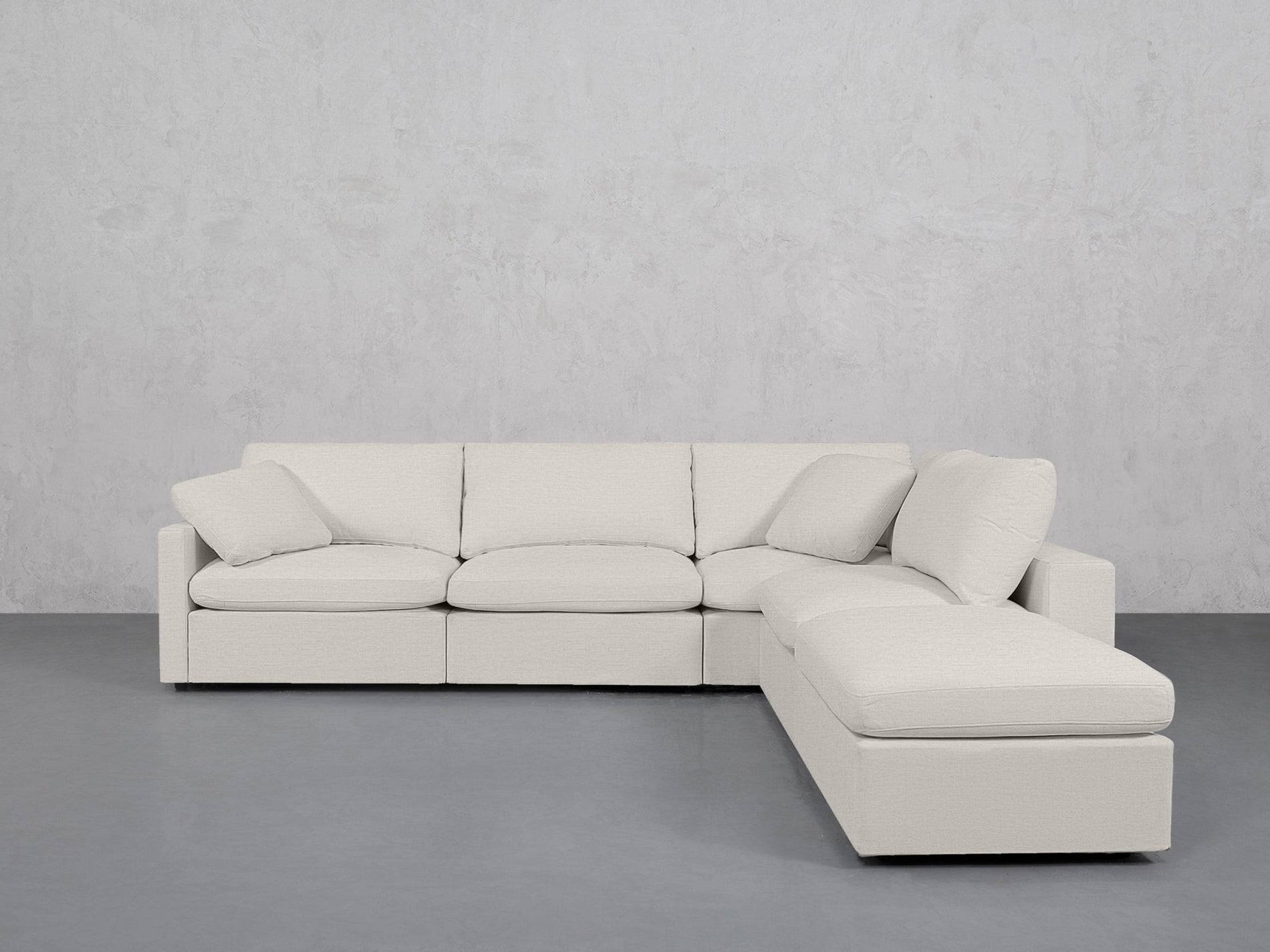 5-Seat Modular Corner Right Lounger Sectional (Thin Arms)