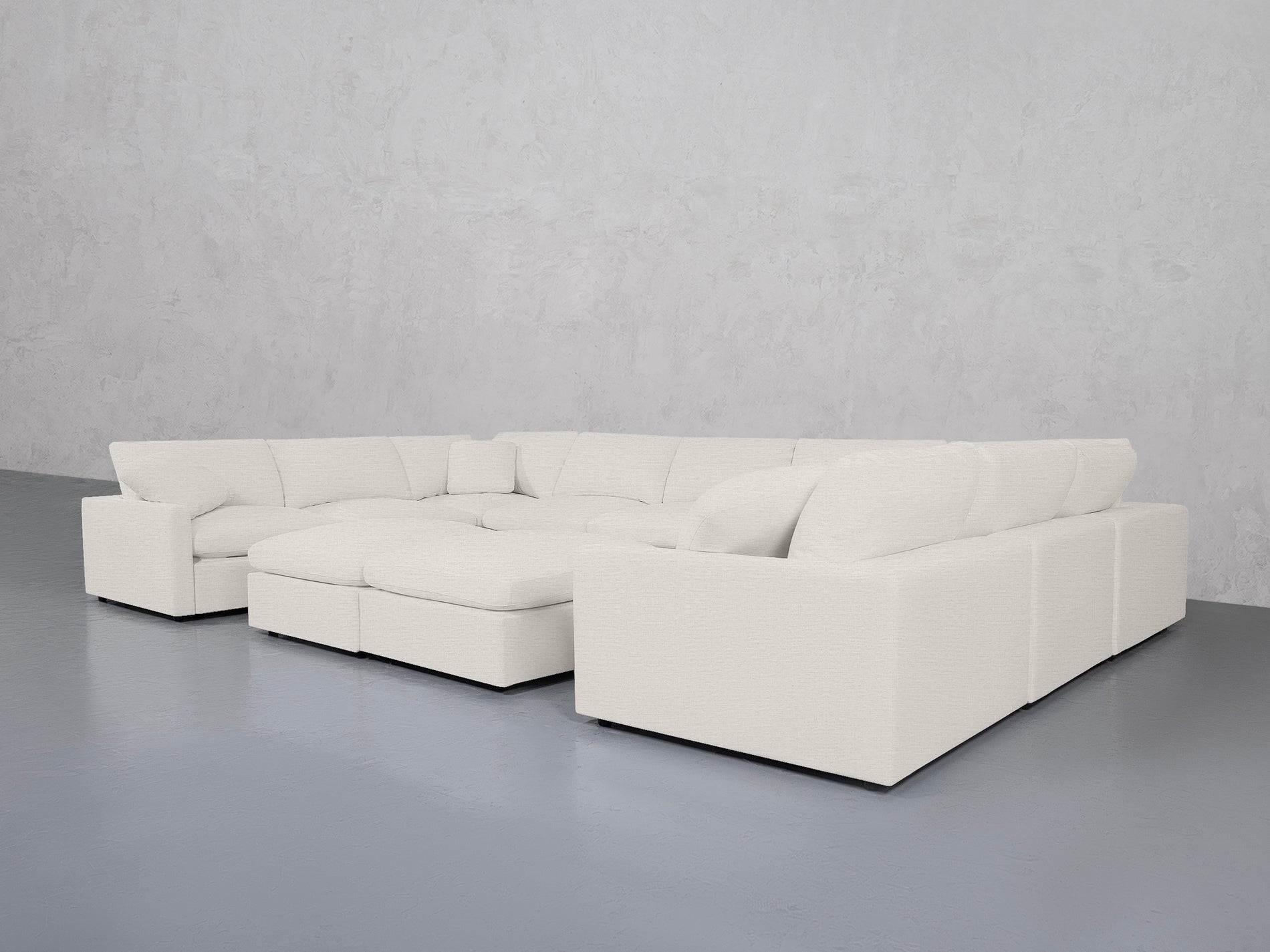 9-Seat Modular U-Sectional with Double Ottoman (Thin Arms)