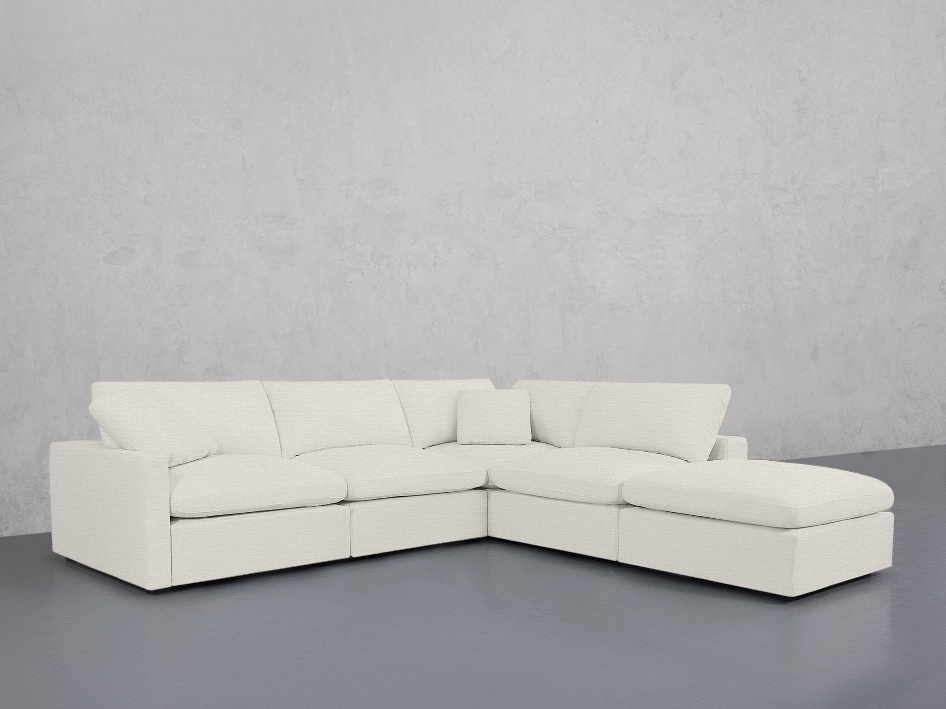 5-Seat Modular Corner Right Lounger Sectional (Thin Arms)