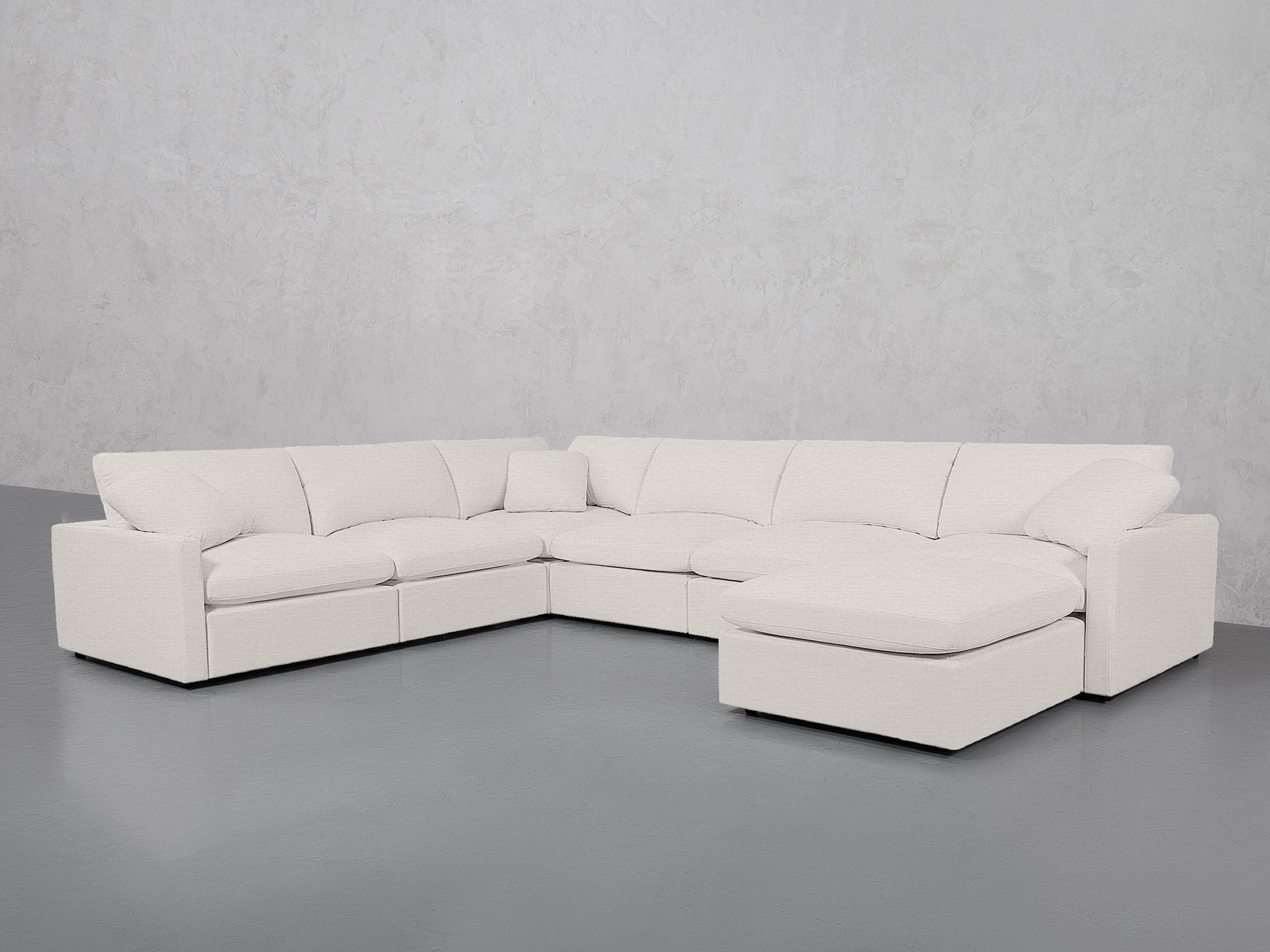 7-Seat Modular Chaise Corner Sectional (Thin Arms)