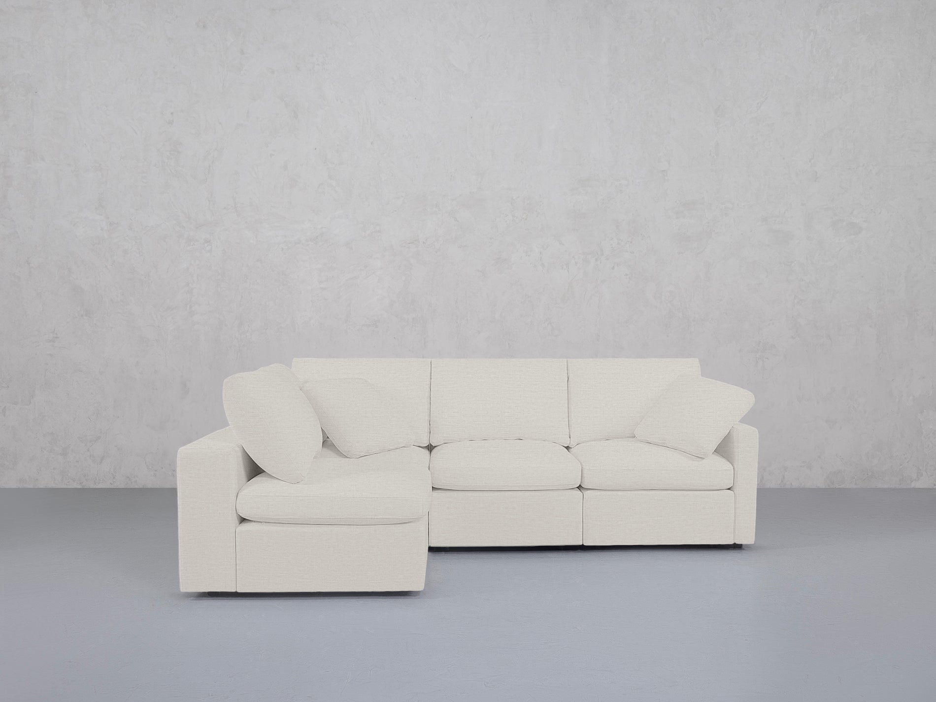 4-Seat Modular Open Corner Sectional (Thin Arms)