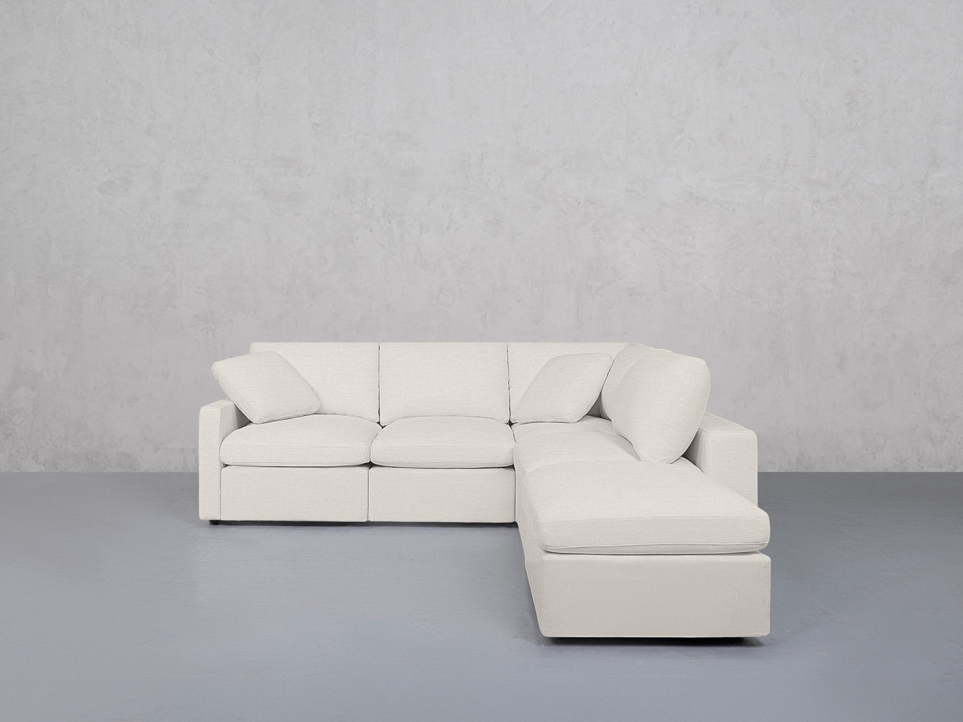 5-Seat Modular Corner Right Lounger Sectional (Thin Arms)