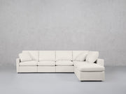 6-Seat Modular Corner Right Lounger Sectional (Thin Arms)