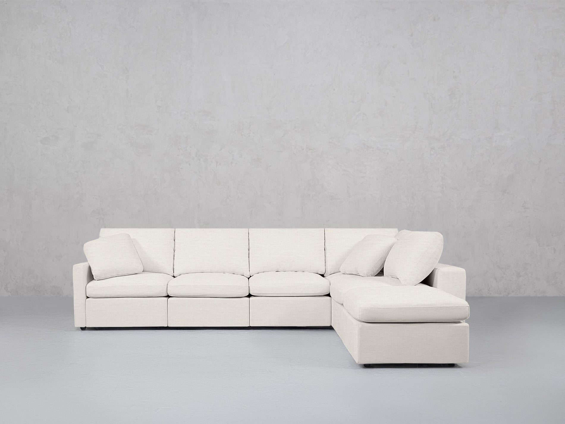 6-Seat Modular Corner Right Lounger Sectional (Thin Arms)