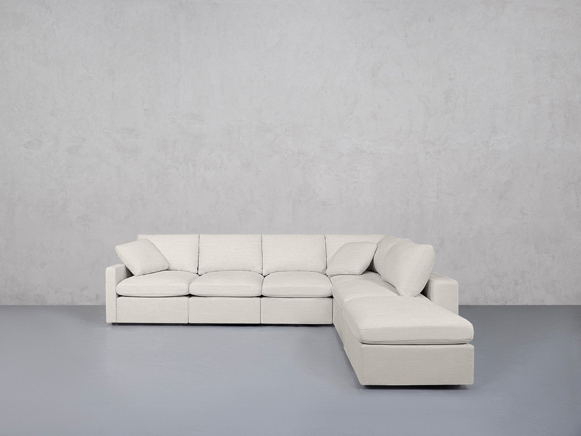 6-Seat Modular Corner Right Lounger Sectional (Thin Arms)