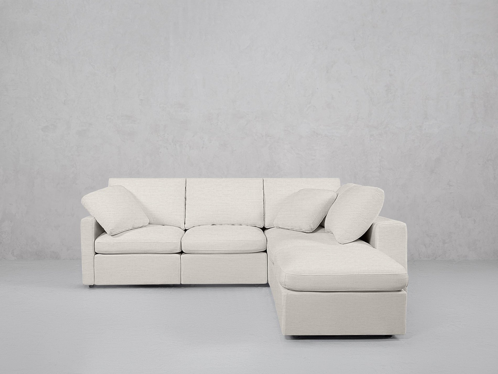 5-Seat Modular Corner Right Lounger Sectional (Thin Arms)