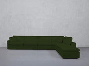 6-Seat Modular Corner Right Lounger Sectional (Thin Arms)