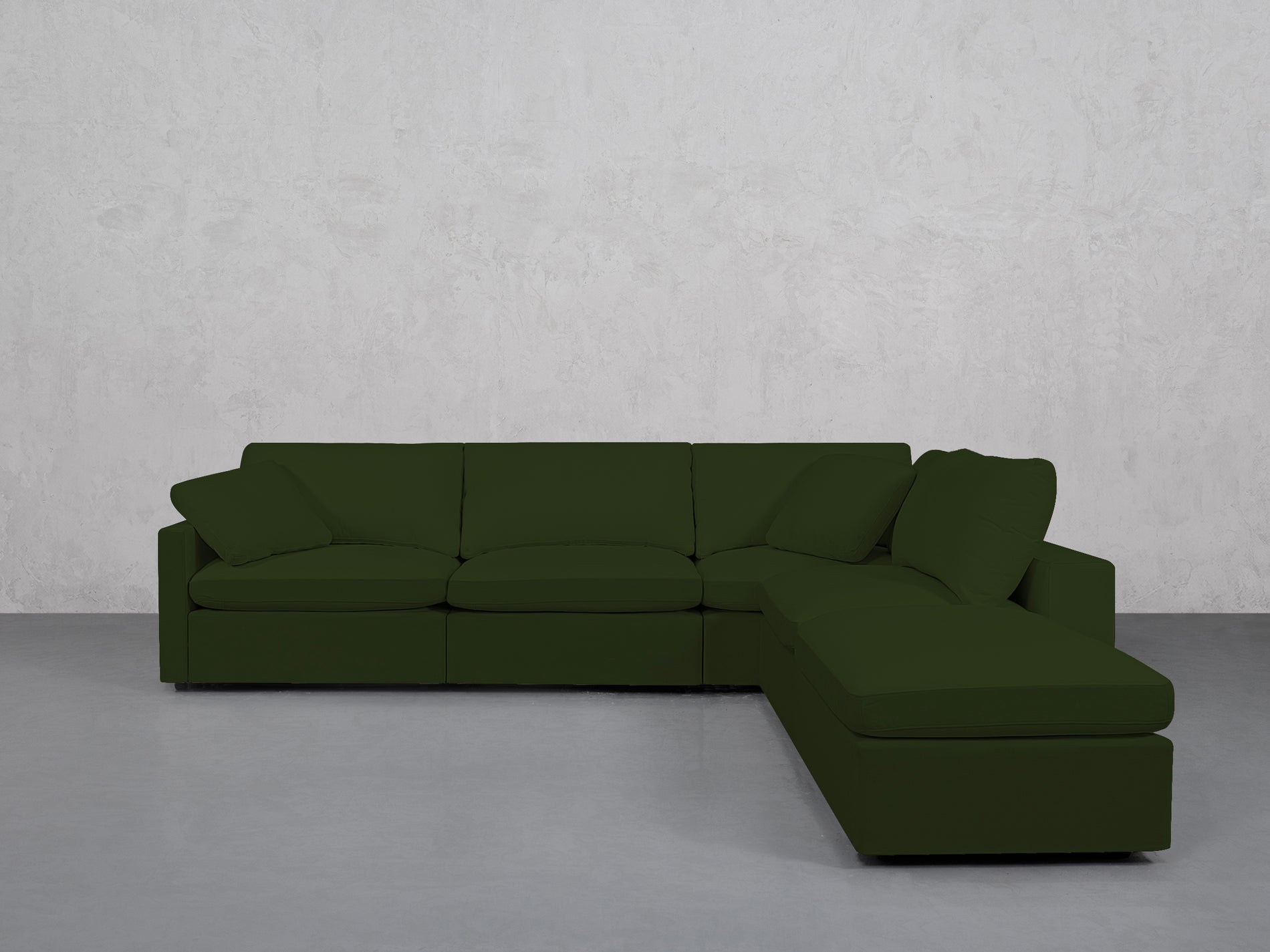 5-Seat Modular Corner Right Lounger Sectional (Thin Arms)