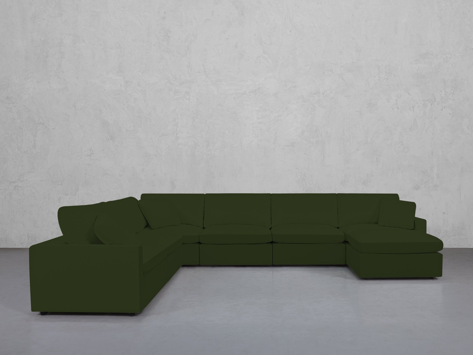 7-Seat Modular Chaise Corner Sectional (Thin Arms)