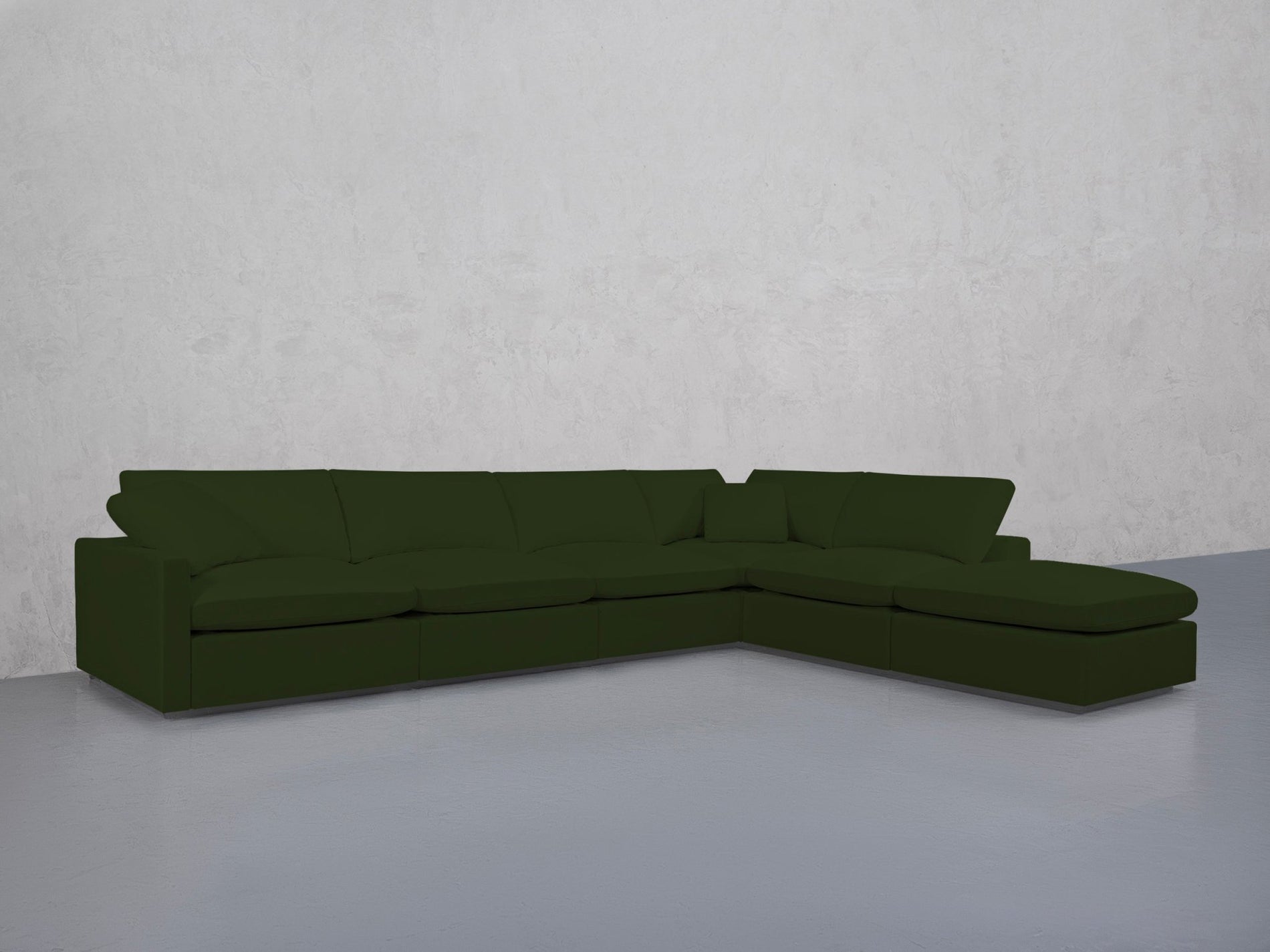 6-Seat Modular Corner Right Lounger Sectional (Thin Arms)