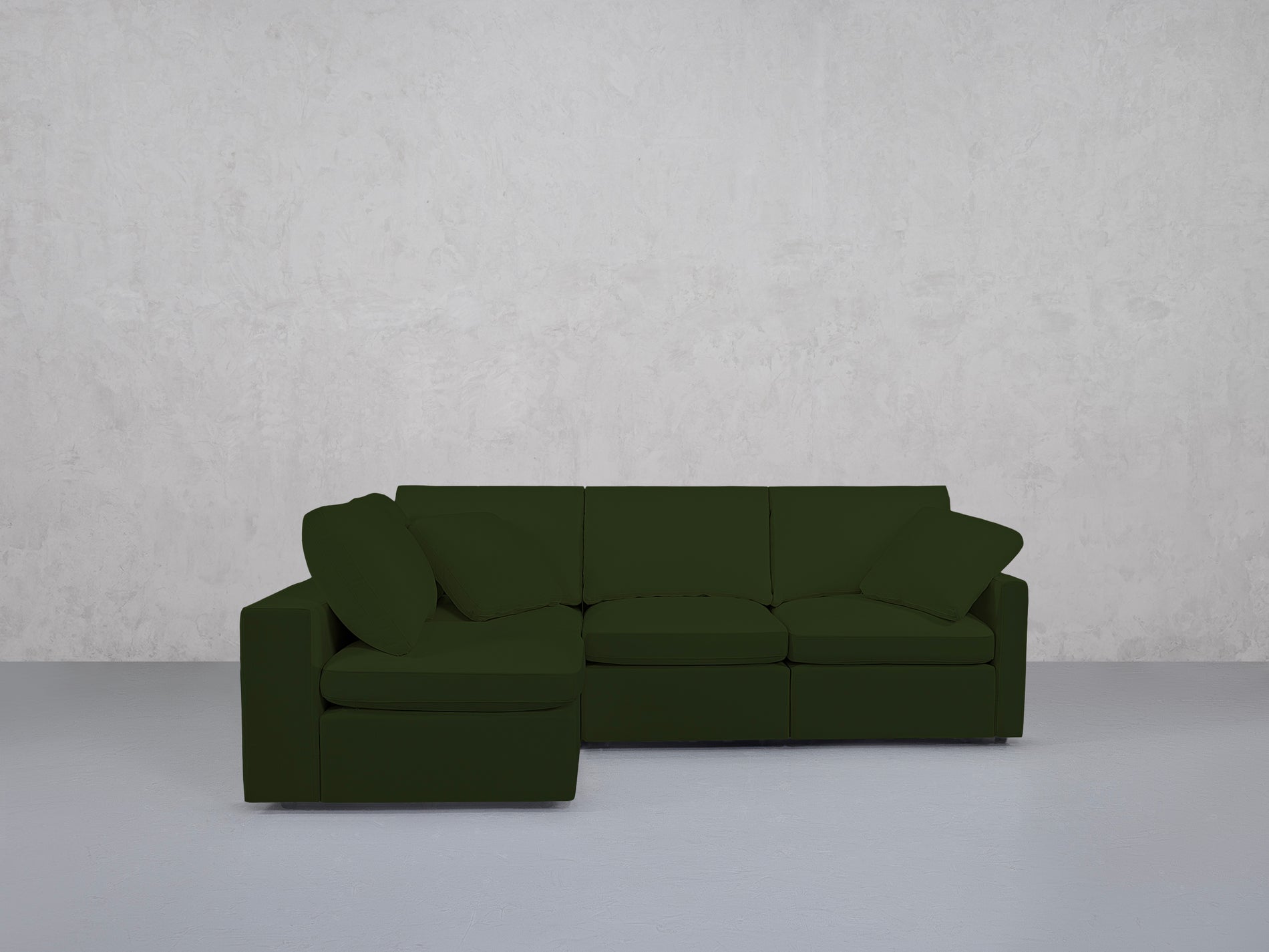 4-Seat Modular Open Corner Sectional (Thin Arms)