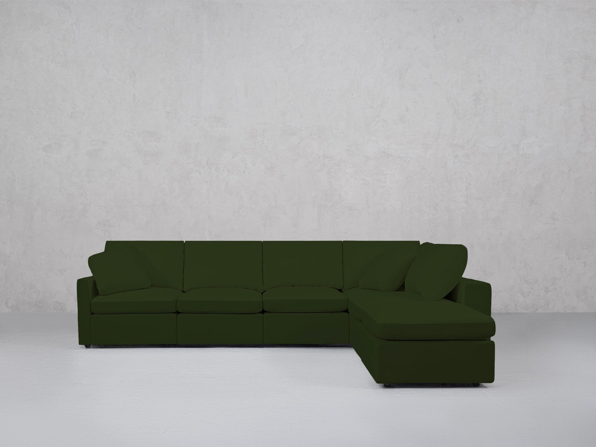 6-Seat Modular Corner Right Lounger Sectional (Thin Arms)