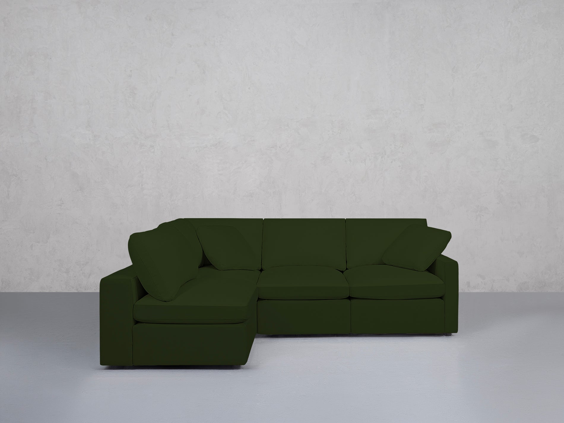 4-Seat Modular Open Corner Sectional (Thin Arms)