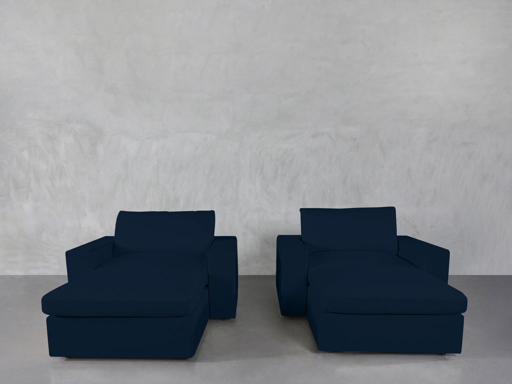 Double Armchairs with Ottomans