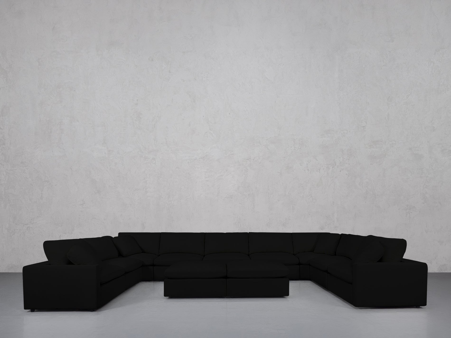 9-Seat Modular U-Sectional with Double Ottoman (Thin Arms)
