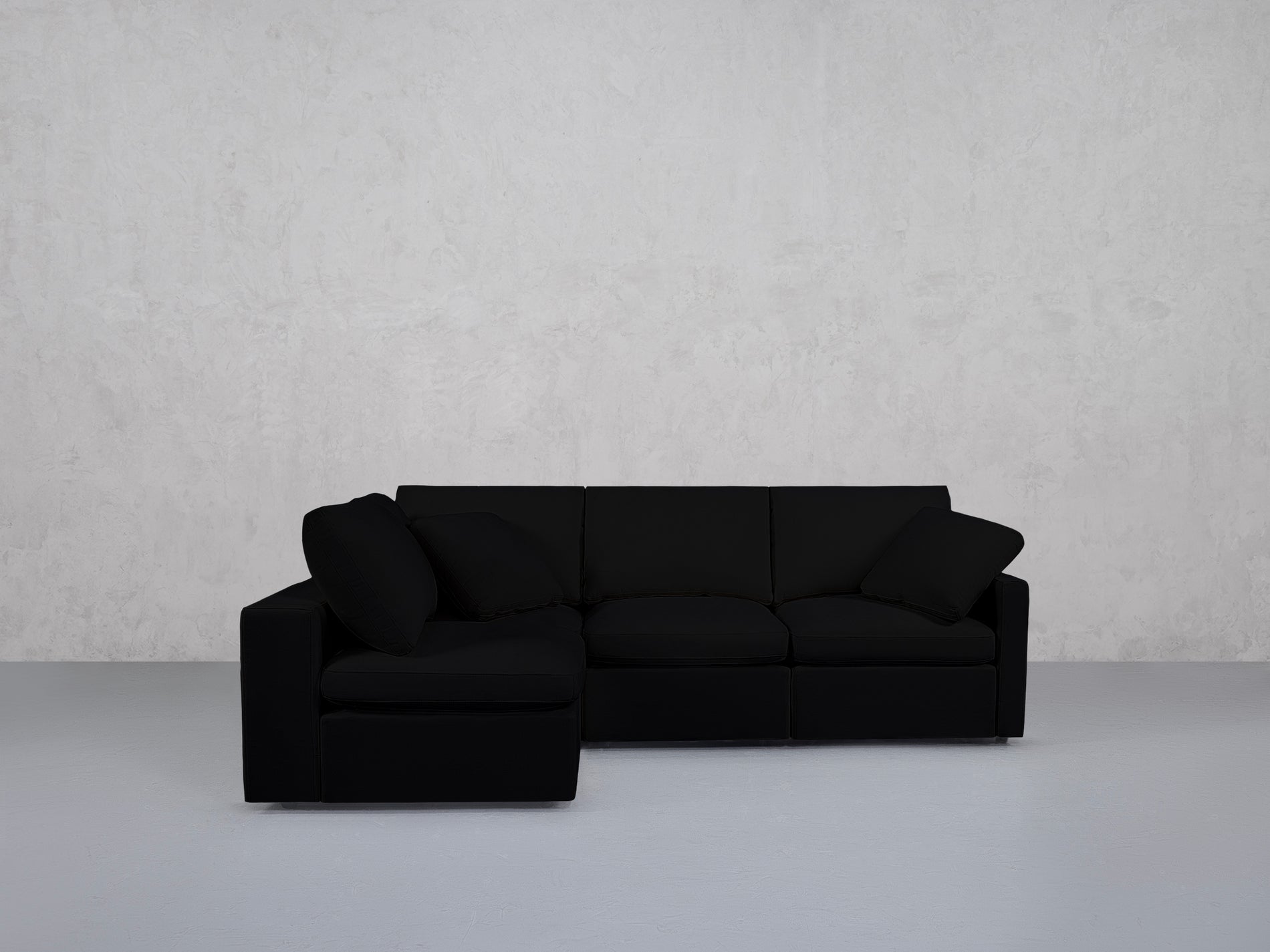 4-Seat Modular Open Corner Sectional (Thin Arms)
