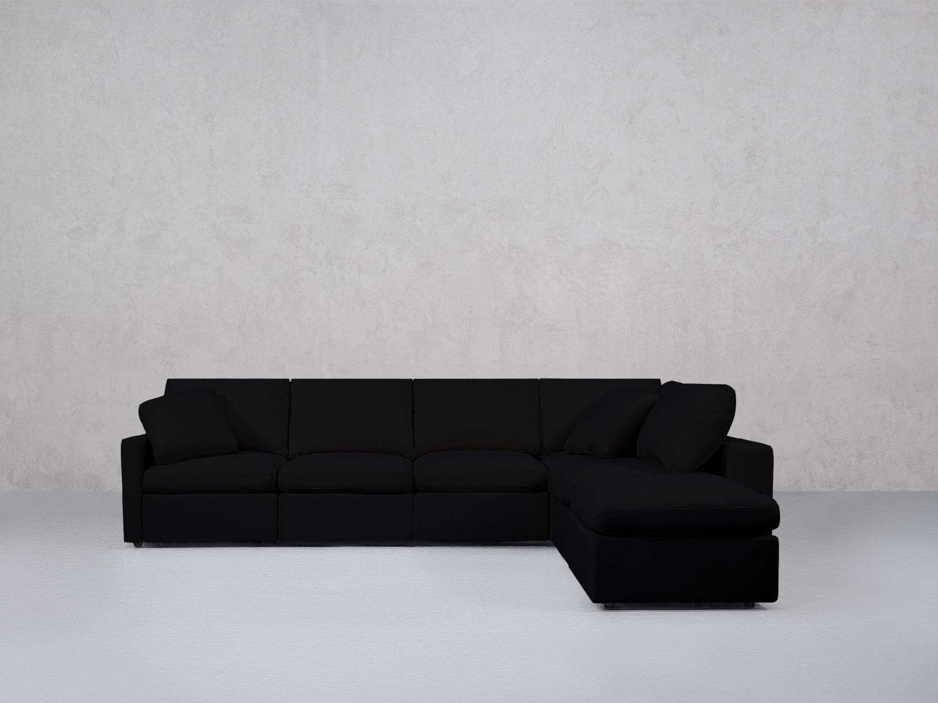 6-Seat Modular Corner Right Lounger Sectional (Thin Arms)