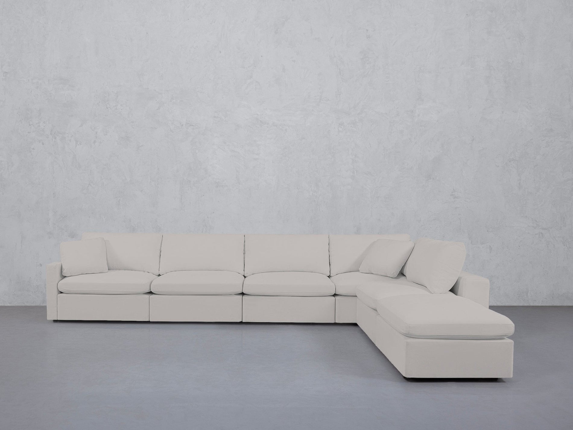 6-Seat Modular Corner Right Lounger Sectional (Thin Arms)