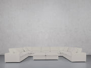 9-Seat Modular U-Sectional with Double Ottoman (Thin Arms)
