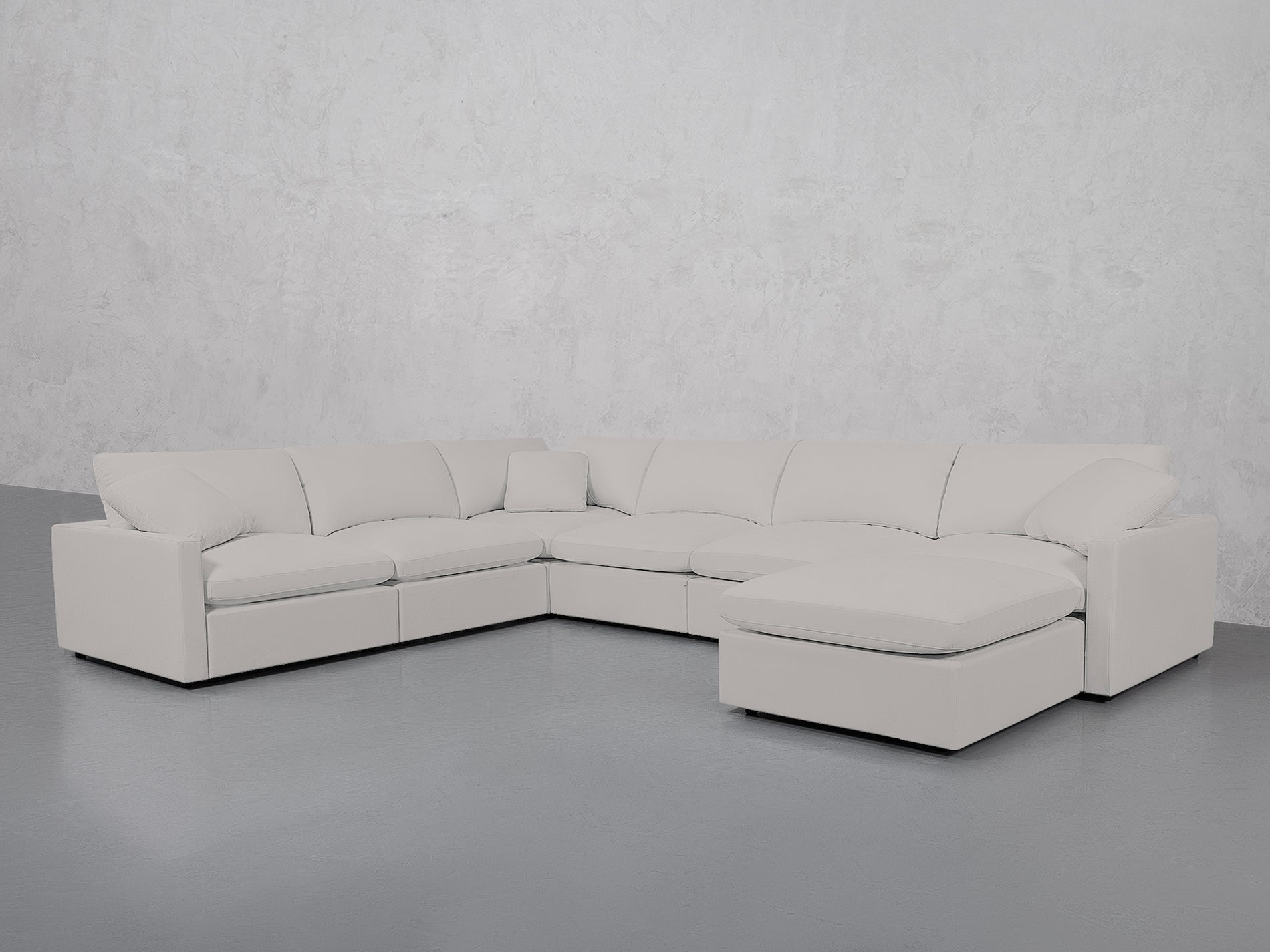 7-Seat Modular Chaise Corner Sectional (Thin Arms)