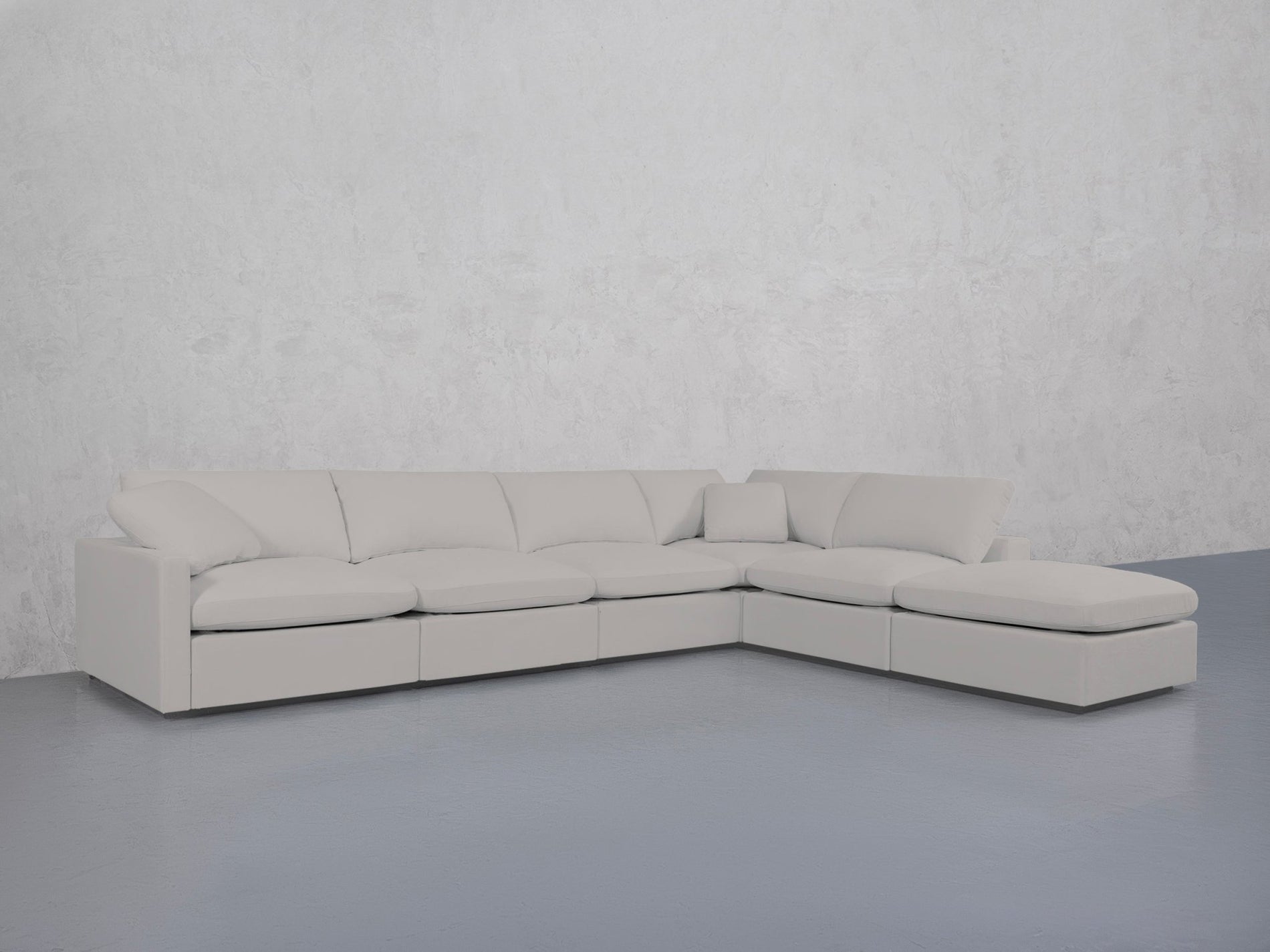 6-Seat Modular Corner Right Lounger Sectional (Thin Arms)