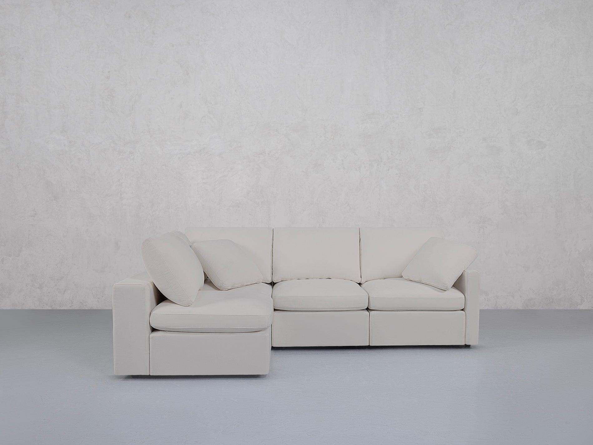 4-Seat Modular Open Corner Sectional (Thin Arms)
