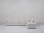 6-Seat Modular Corner Right Lounger Sectional (Thin Arms)