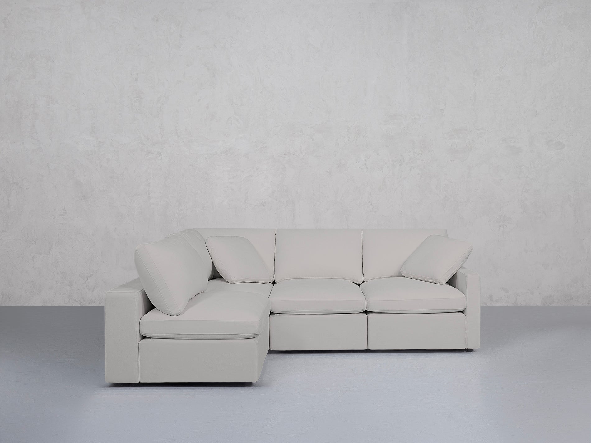 4-Seat Modular Open Corner Sectional (Thin Arms)