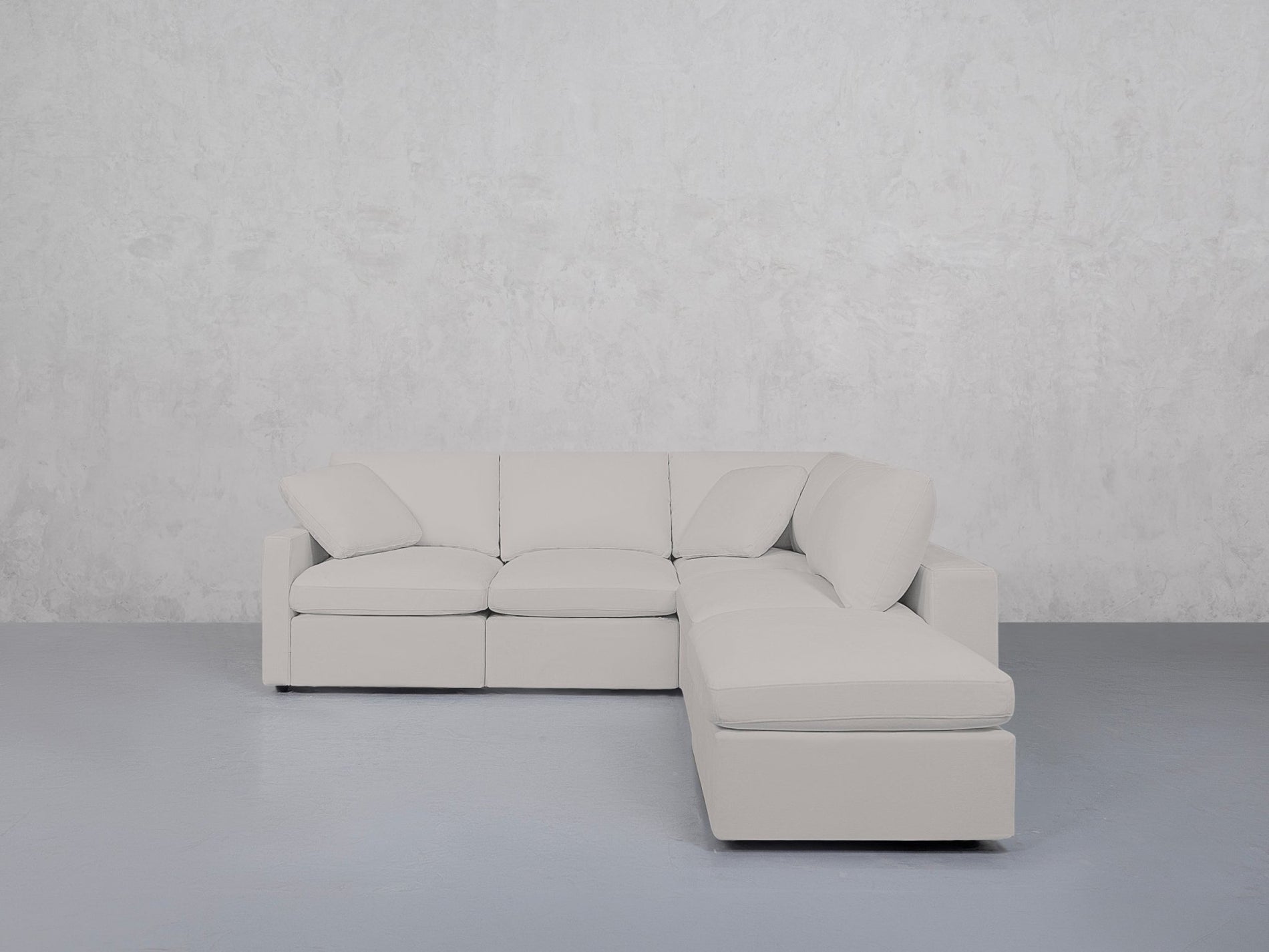 5-Seat Modular Corner Right Lounger Sectional (Thin Arms)
