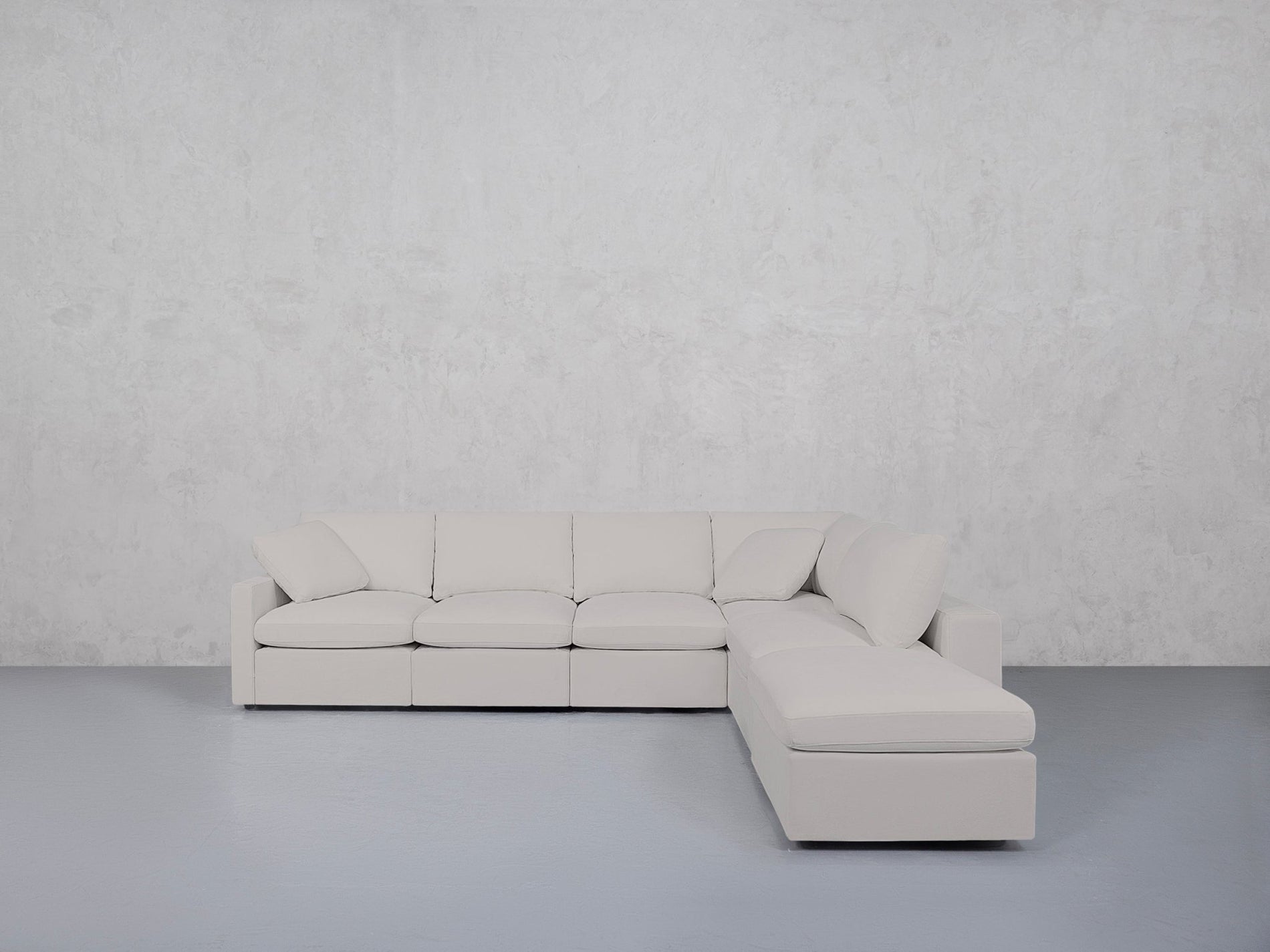 6-Seat Modular Corner Right Lounger Sectional (Thin Arms)