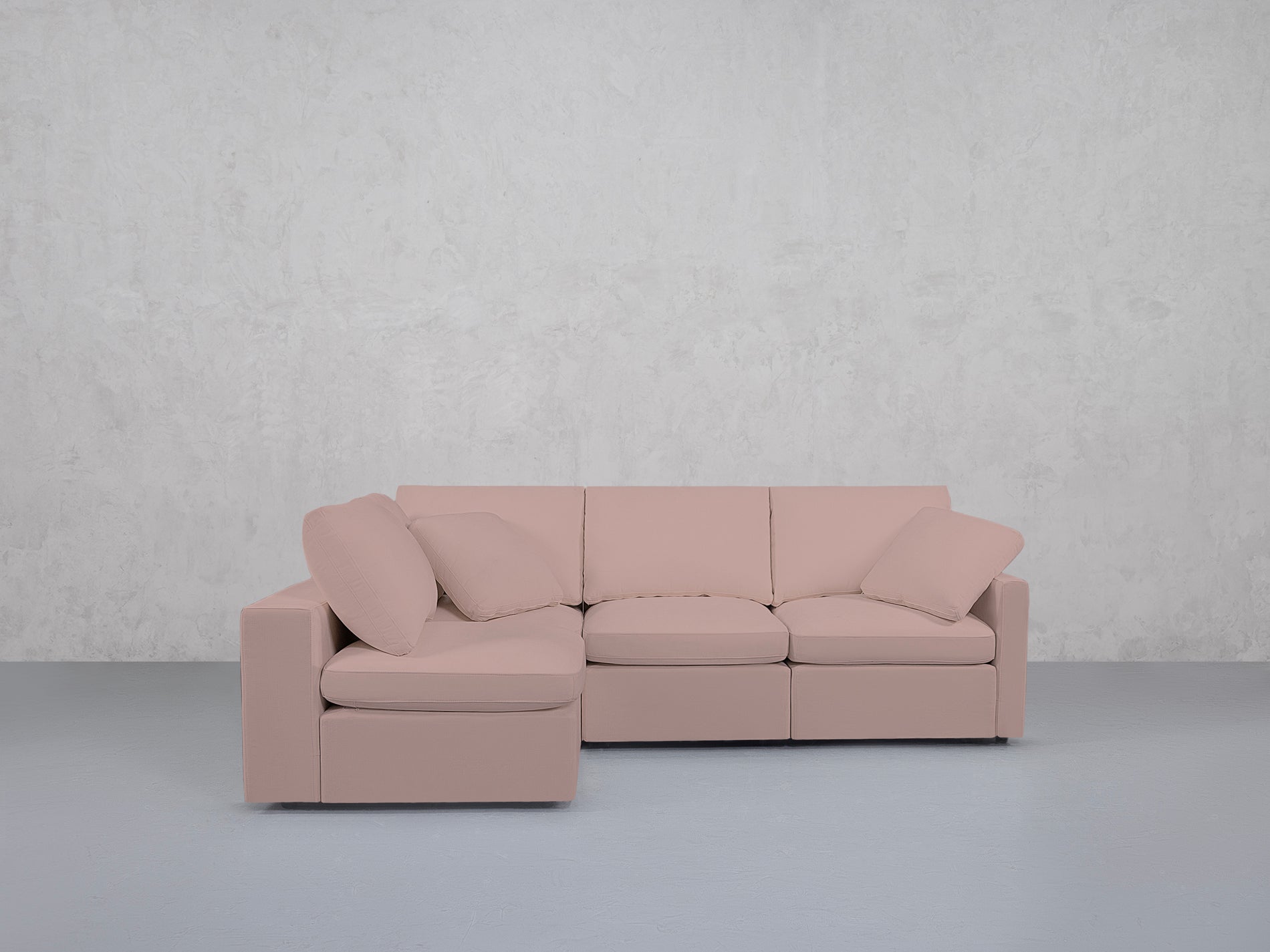 4-Seat Modular Open Corner Sectional (Thin Arms)