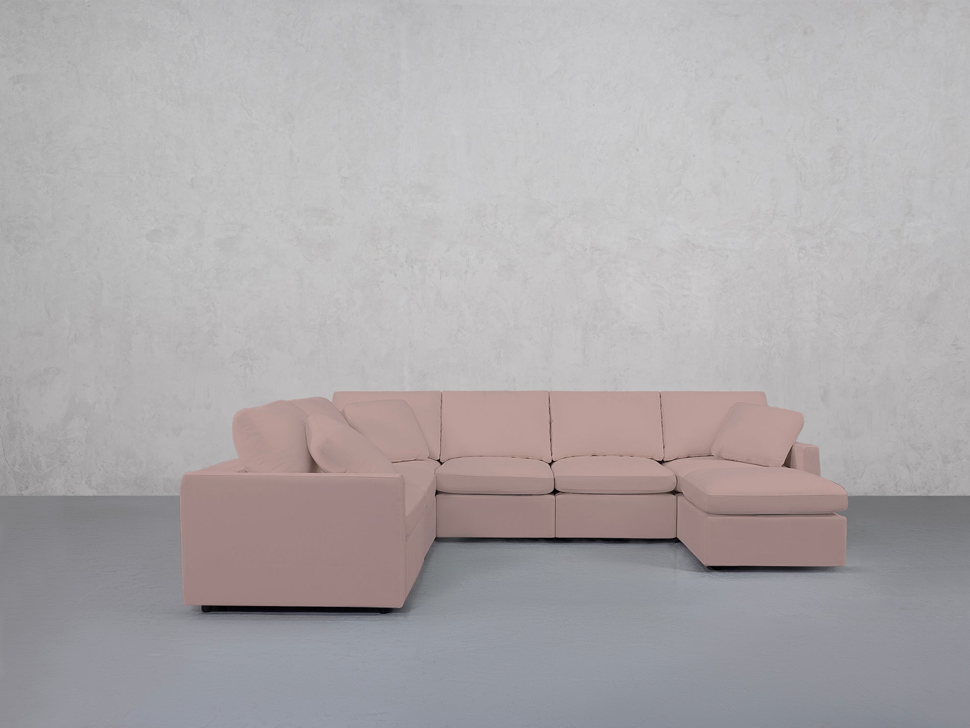 7-Seat Modular Chaise Corner Sectional (Thin Arms)