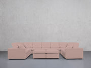 9-Seat Modular U-Sectional with Double Ottoman (Thin Arms)