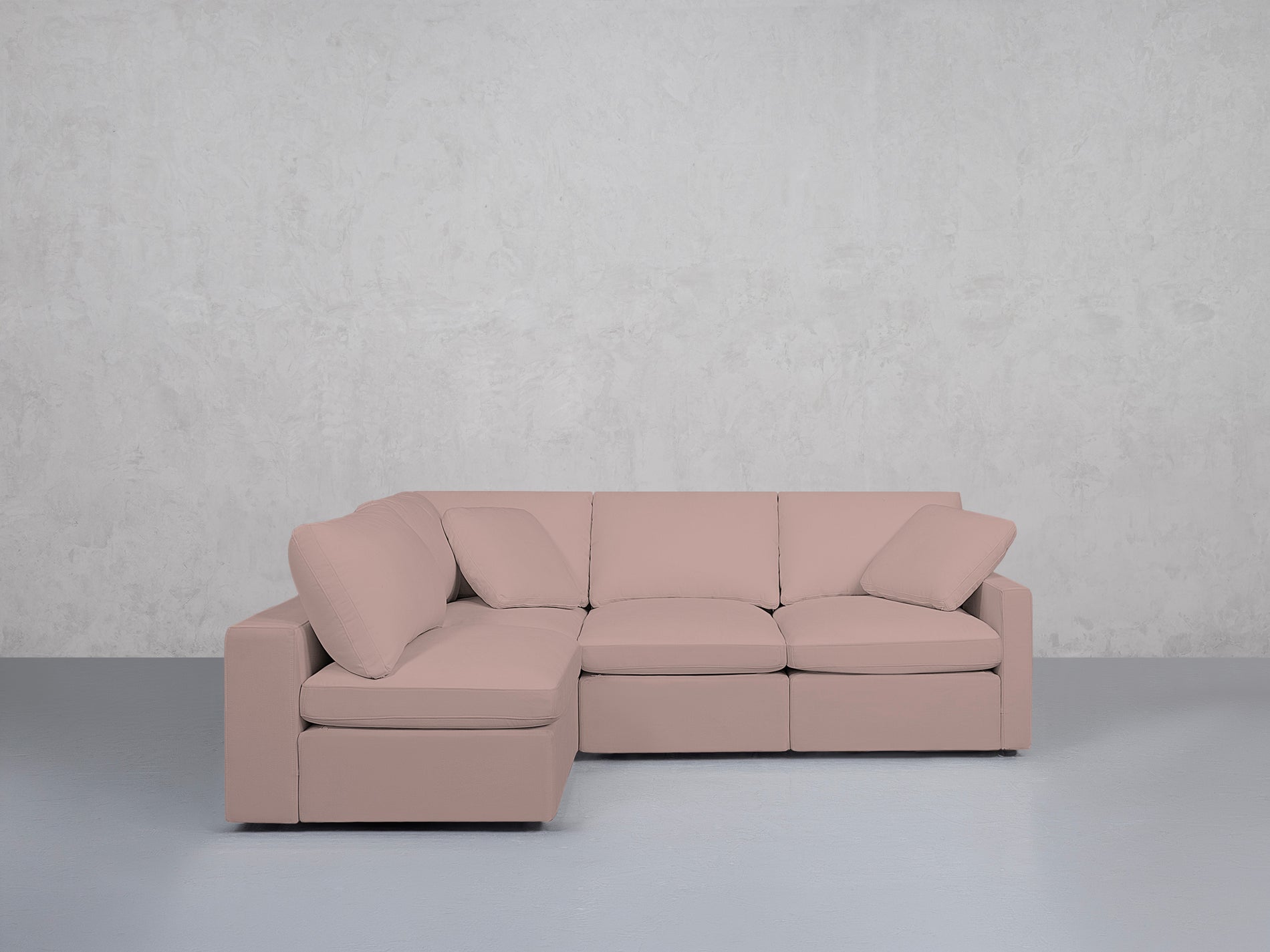 4-Seat Modular Open Corner Sectional (Thin Arms)