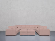9-Seat Modular U-Sectional with Double Ottoman (Thin Arms)