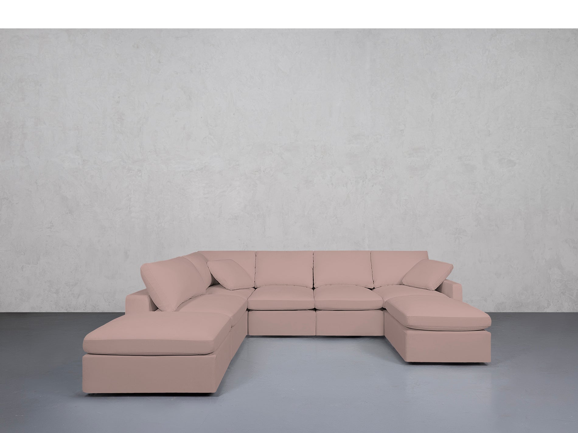 7-Seat Modular Chaise Corner Sectional (Thin Arms)