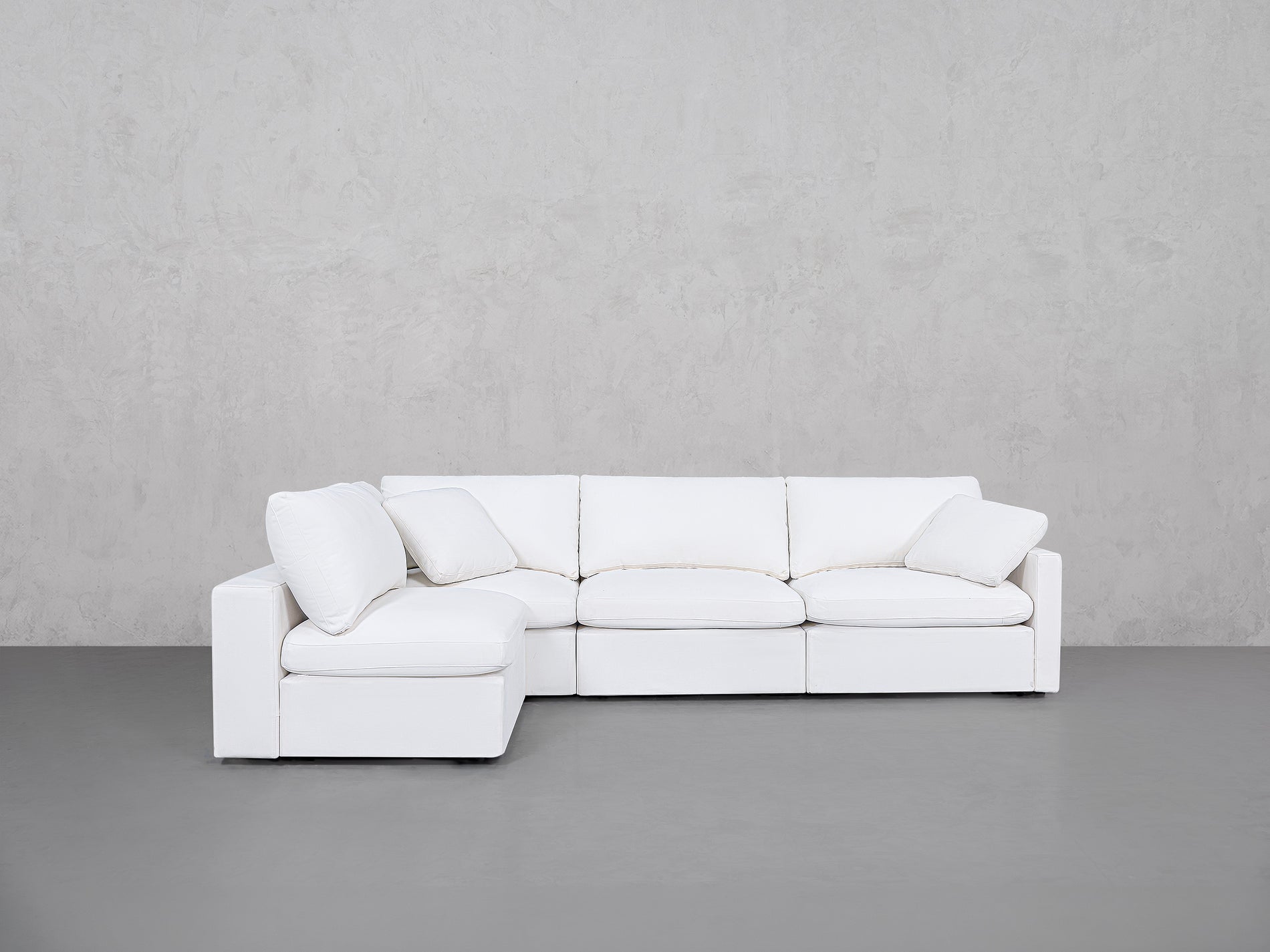 4-Seat Modular Open Corner Sectional (Thin Arms)