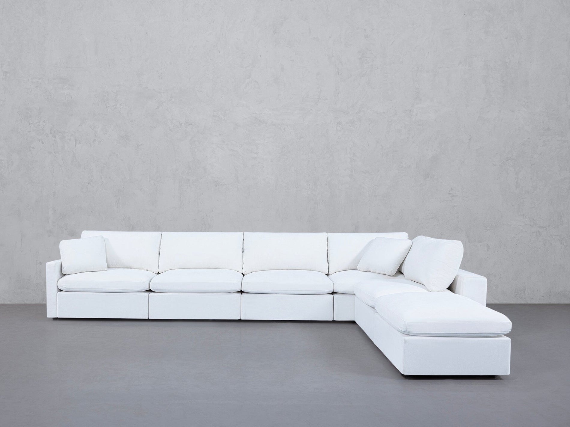 6-Seat Modular Corner Right Lounger Sectional (Thin Arms)