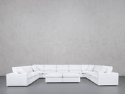 9-Seat Modular U-Sectional with Double Ottoman (Thin Arms)