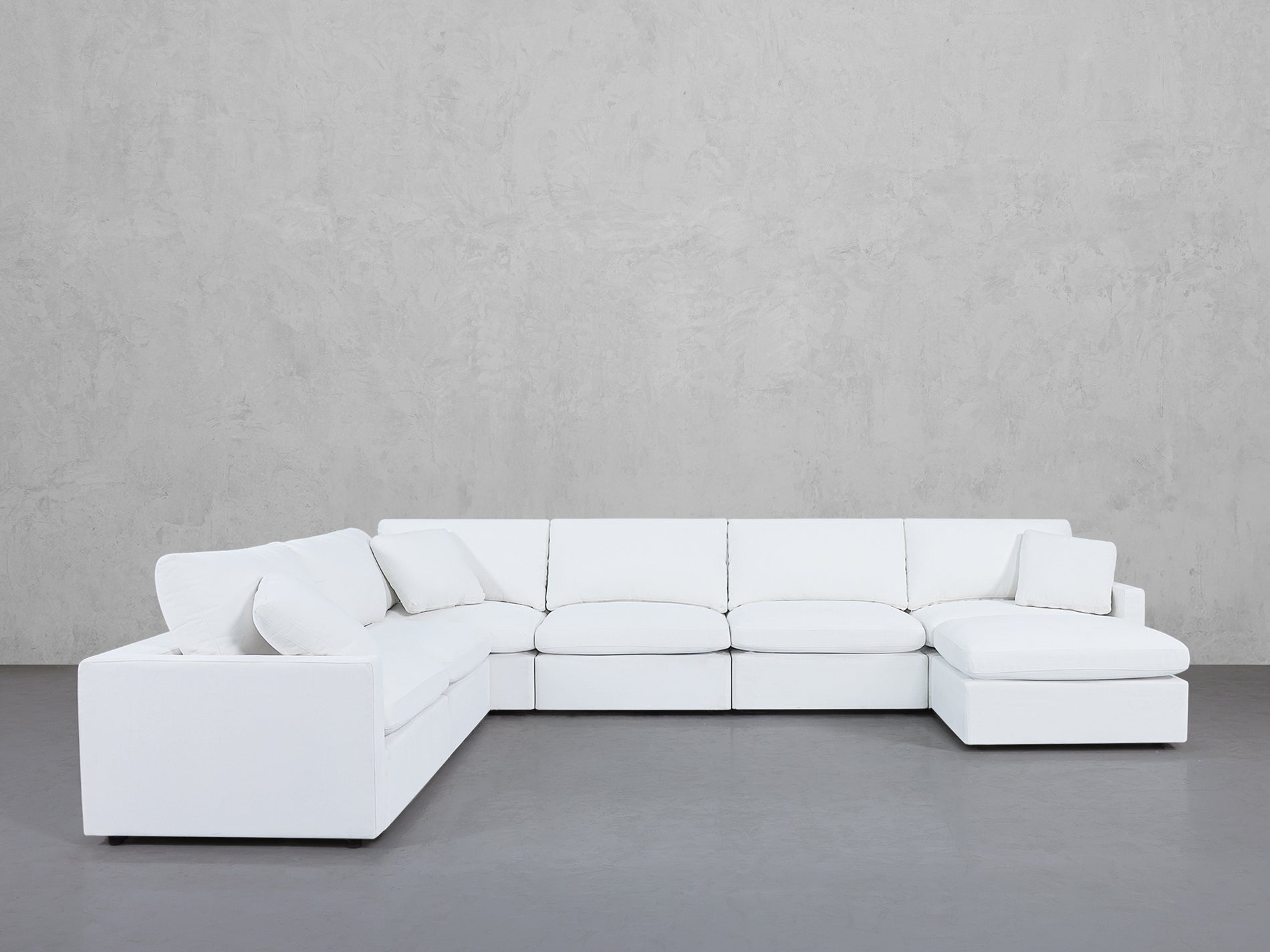 7-Seat Modular Chaise Corner Sectional (Thin Arms)