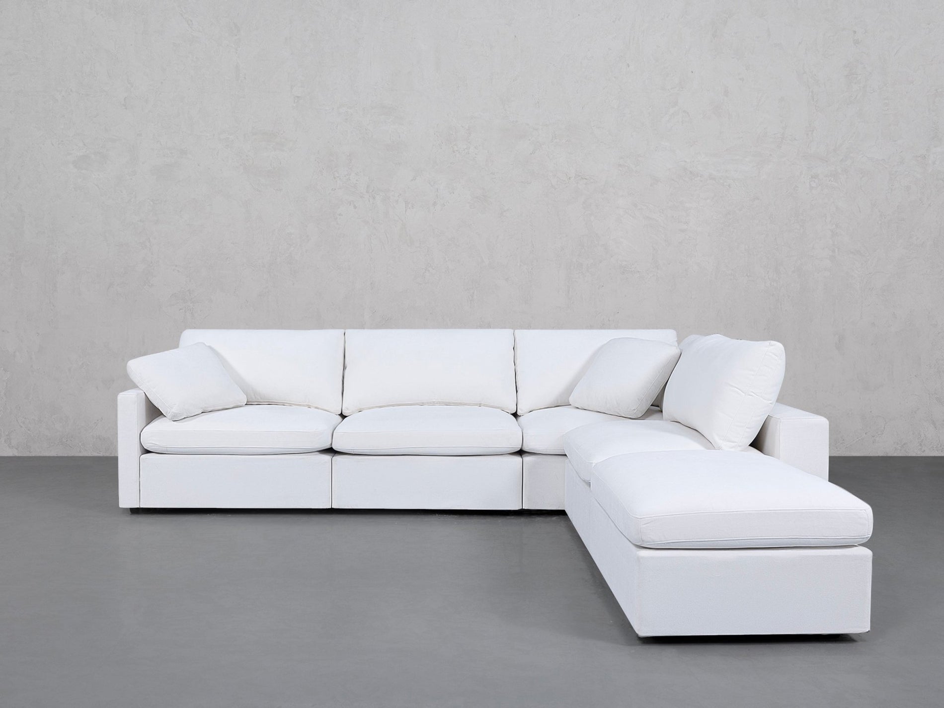 5-Seat Modular Corner Right Lounger Sectional (Thin Arms)