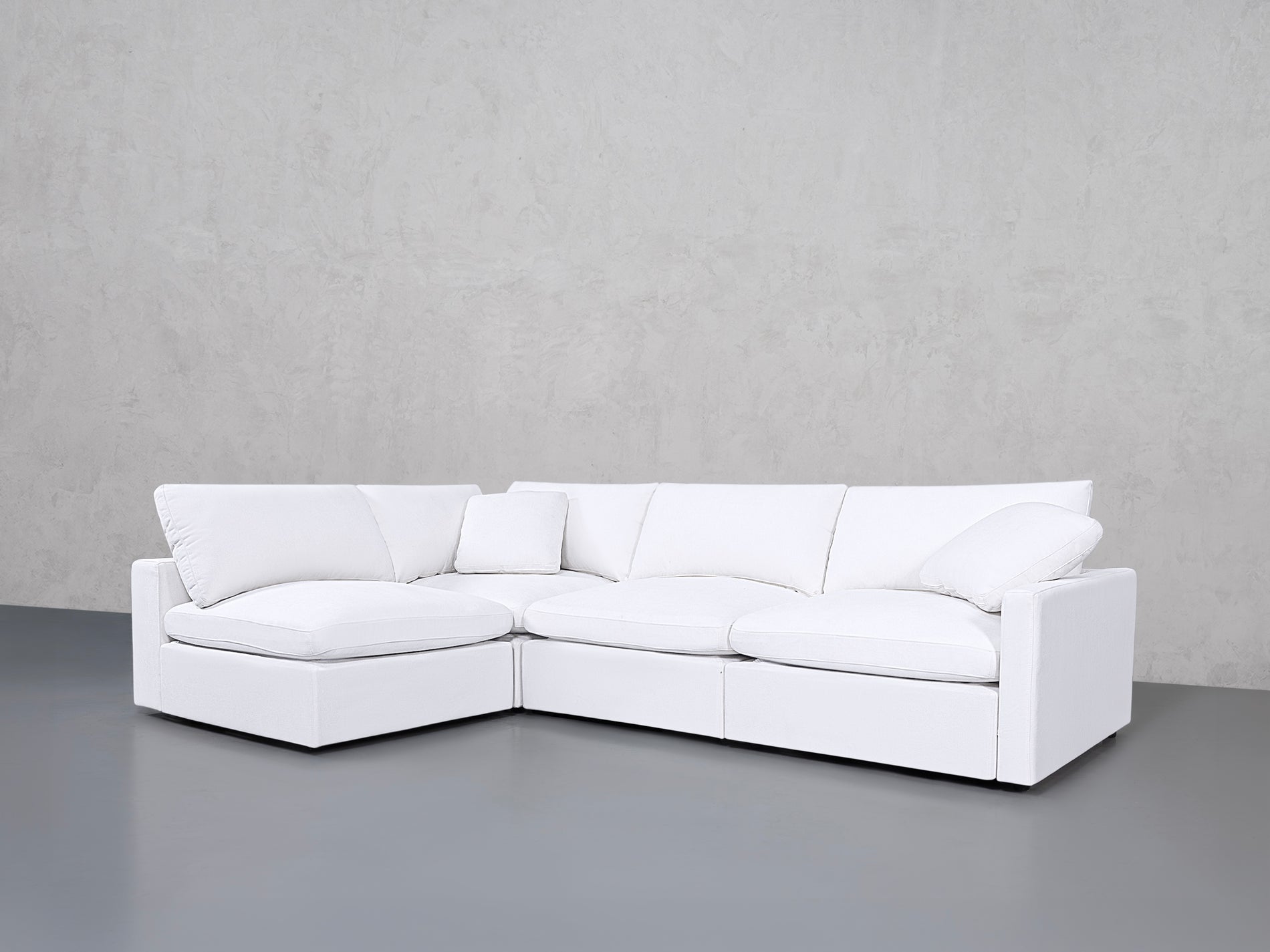 4-Seat Modular Open Corner Sectional (Thin Arms)