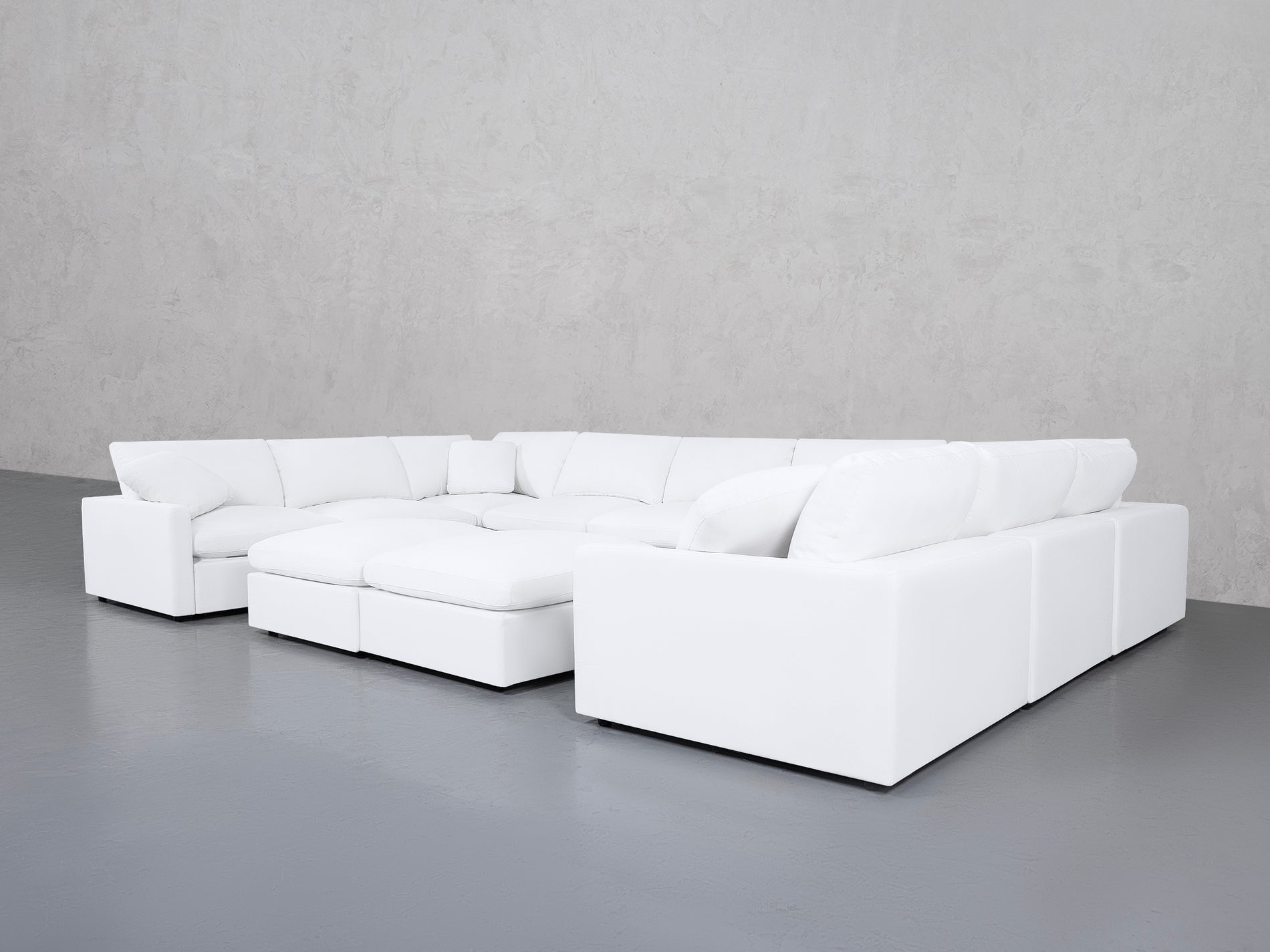 9-Seat Modular U-Sectional with Double Ottoman (Thin Arms)